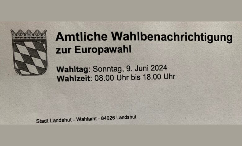 Europawahl am 9. Juni: Wahlbenachrichtigungen sind unterwegs