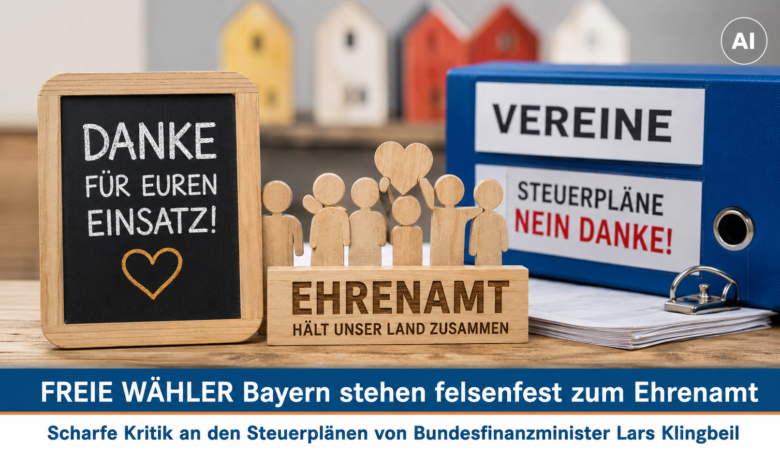 FREIE WÄHLER Bayern kritisieren Steuerpläne für Vereine und Ehrenamtliche scharf